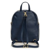 Rucsac din piele naturala, model DiAmanti Salvo Blu Scuro